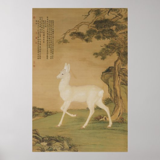 Voorspoedige Ree Gewei Fijne Kunst Poster (Voorkant)