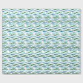 Voorspoedige wolkenbanden in groen en aqua cadeaupapier (Vlak)