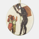 Voorsprong met Krampus Keramisch Ornament (Links)