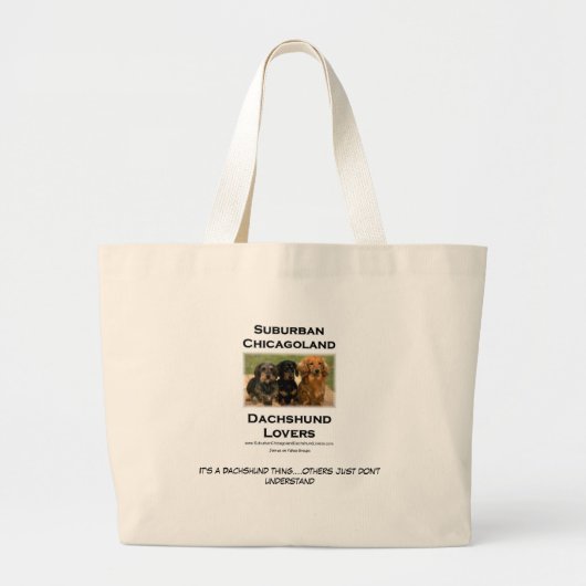 Voorstadscichagoland Dachshund Lovers Grote Tote Bag (Voorkant)