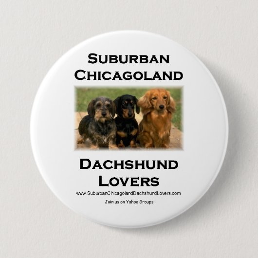 Voorstadscichagoland Dachshund Lovers Ronde Button 7,6 Cm (Voorkant)