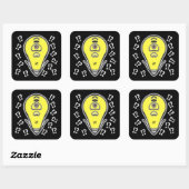 Voorste gele lamp v2.1 vierkante sticker (Vel)