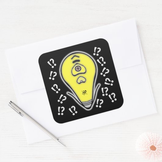 Voorste gele lamp v2.1 vierkante sticker (Envelop)