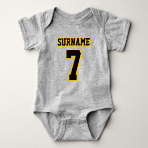 Voorste GRAY BLACK GOLD Crewneck Football Romper
