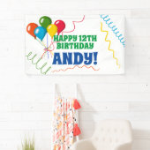 Voorste 'Happy Birthday' met ballonnen Spandoek (Insitu)