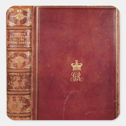 Voorste Hoesje van Johnson's Dictionary Vierkante Sticker (Voorkant)
