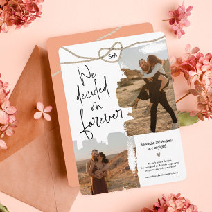 Voorste nautische knoop 2 foto's verloving aankondiging