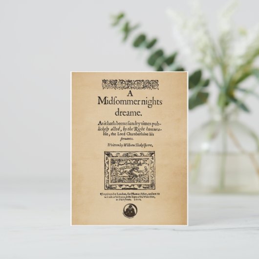 Voorste stuk van de A MidSummer Nights Dream Quart Briefkaart (Staand voorkant)