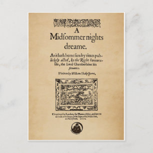 Voorste stuk van de A MidSummer Nights Dream Quart Briefkaart