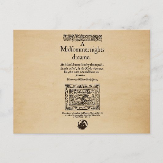 Voorste stuk van de A MidSummer Nights Dream Quart Briefkaart (Voorkant)