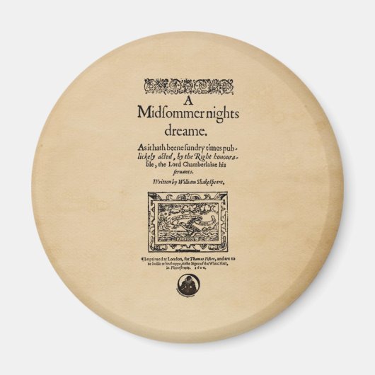 Voorste stuk van de A MidSummer Nights Dream Quart Magneet (Voorkant)