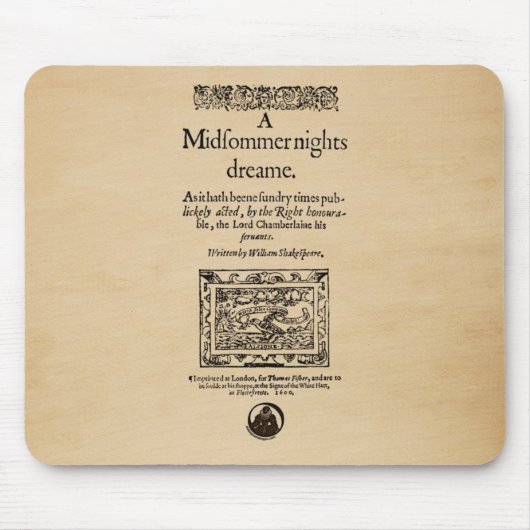 Voorste stuk van de A MidSummer Nights Dream Quart Muismat (Voorkant)