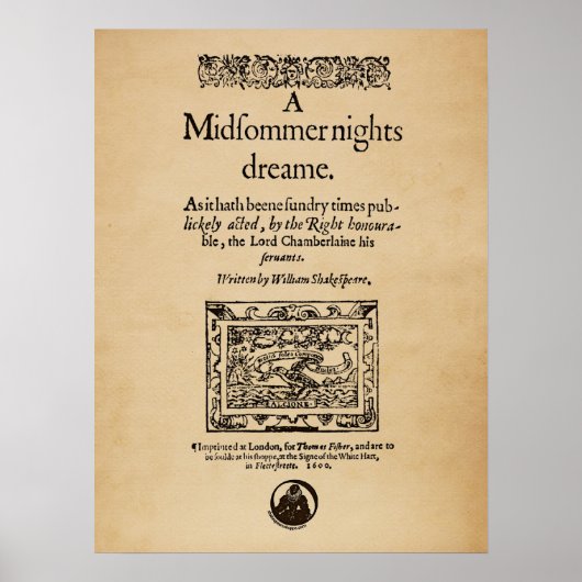Voorste stuk van de A MidSummer Nights Dream Quart Poster (Voorkant)