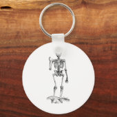 Voorste tekening van een golvend skelet sleutelhanger (Voorkant)