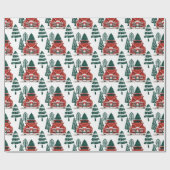 Voorste Uitzicht Red Truck Cadeaupapier (Vlak)