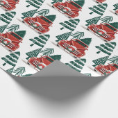 Voorste Uitzicht Red Truck Cadeaupapier (Hoek)