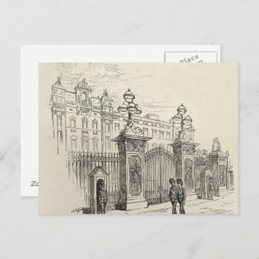 Voorste uitzicht van Buckingham Palace Briefkaart (Voorkant / Achterkant)