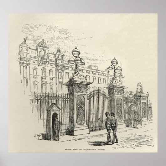 Voorste uitzicht van Buckingham Palace Poster (Voorkant)