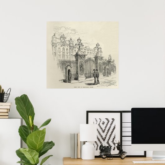 Voorste uitzicht van Buckingham Palace Poster (Thuiskantoor)