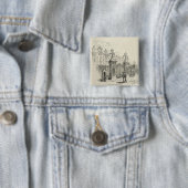Voorste uitzicht van Buckingham Palace Vierkante Button 5,1 Cm (In situ)