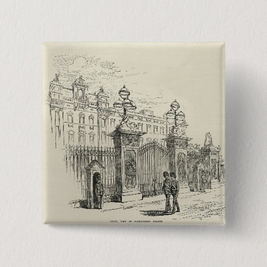 Voorste uitzicht van Buckingham Palace Vierkante Button 5,1 Cm (Voorkant)