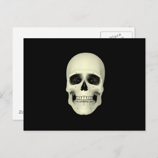 Voorste Uitzicht van de menselijke schedel Briefkaart (Voorkant / Achterkant)