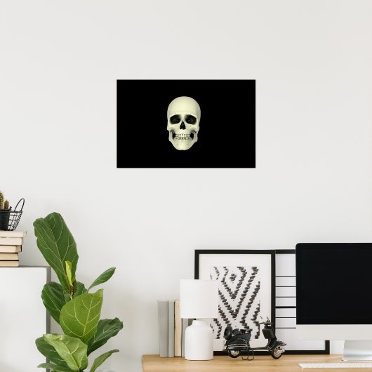 Voorste Uitzicht van de menselijke schedel Poster (Thuiskantoor)