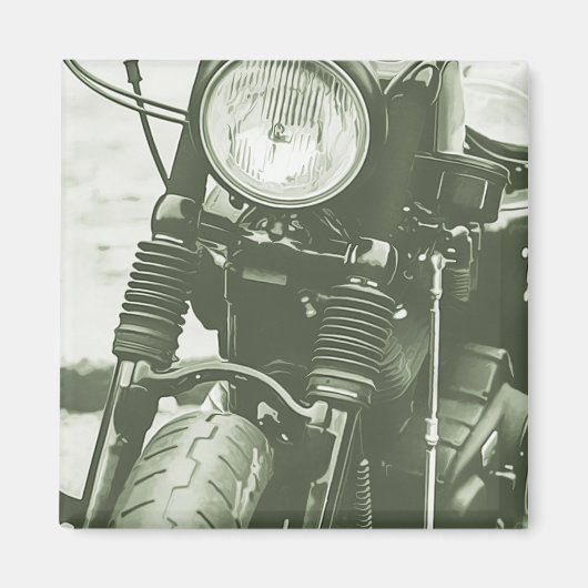 Voorste uitzicht van een foto van een kruiser moto magneet (Voorkant)