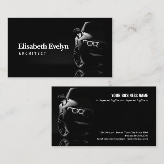 Voorste uitzicht van een generieke en merkloze mot visitekaartje (Voorkant / Achterkant)