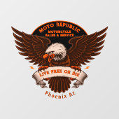 Voorste winkelwinkel voor reparatie van motorfiets raamsticker (Vel)