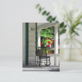 voorsteden - Porch met Rocking Stoel en Geraniums Briefkaart (Staand voorkant)