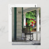 voorsteden - Porch met Rocking Stoel en Geraniums Briefkaart (Voorkant / Achterkant)