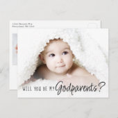 voorstel-Godparent | Eenvoudig klassiek script 2 F Briefkaart (Voorkant / Achterkant)