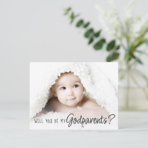 voorstel-Godparent   Eenvoudig klassiek script 2 F Briefkaart