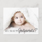 voorstel-Godparent | Eenvoudig klassiek script 2 F Briefkaart (Voorkant)