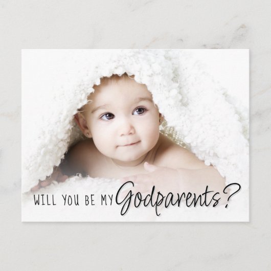 voorstel-Godparent | Eenvoudig klassiek script 2 F Briefkaart (Voorkant)