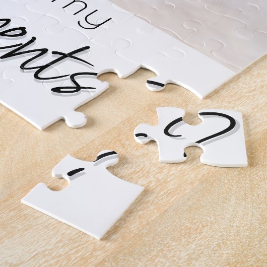 voorstel-Godparent | Zwart script op witte foto Legpuzzel (Zijkant)