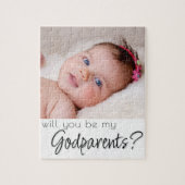 voorstel-Godparent | Zwart script op witte foto Legpuzzel (Verticaal)