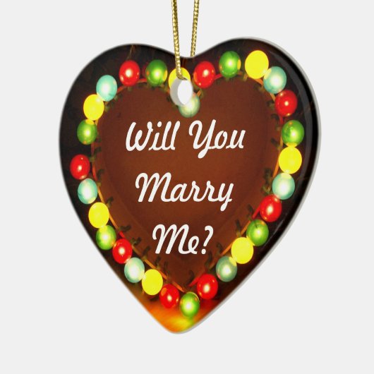 Voorstel hartlicht, wil je me trouwen? keramisch ornament (Links)