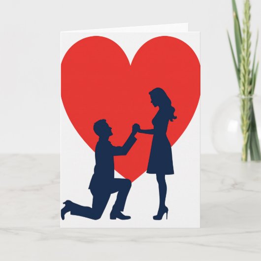 Voorstel Liefde Rood Folie Kaart (Voorkant)