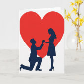 Voorstel Liefde Rood Folie Kaart (Gele Bloem)