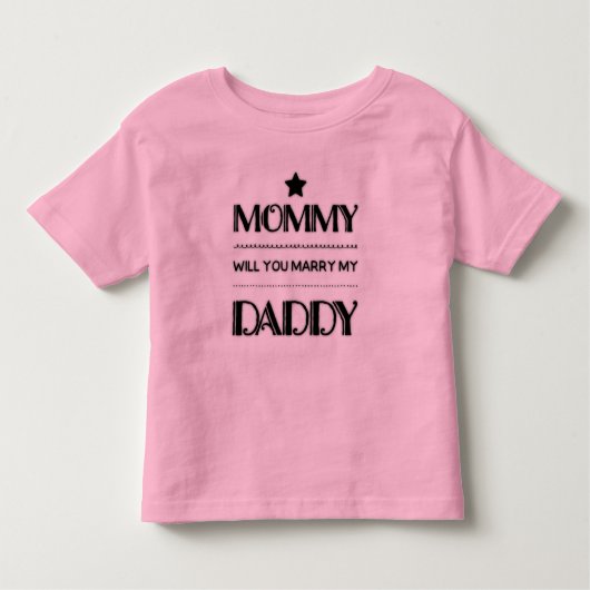 Voorstel mammie wil je met mijn pappie trouwen kinder shirts (Voorkant)