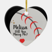 Voorstel Ornament - Wil je me met honkbal trouwen? (Voorkant)