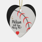 Voorstel Ornament - Wil je me met honkbal trouwen? (Links)