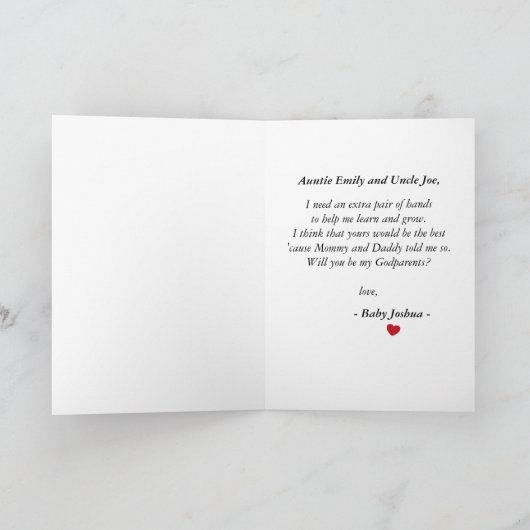 Voorstel van Elegant Photo Godouders Kaart (Binnen)