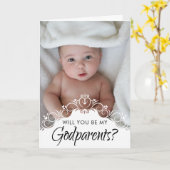 Voorstel van Elegant Photo Godouders Kaart (Gele Bloem)