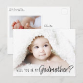 voorstel van Godmoeder | Eenvoudig klassiek script Briefkaart (Voorkant / Achterkant)