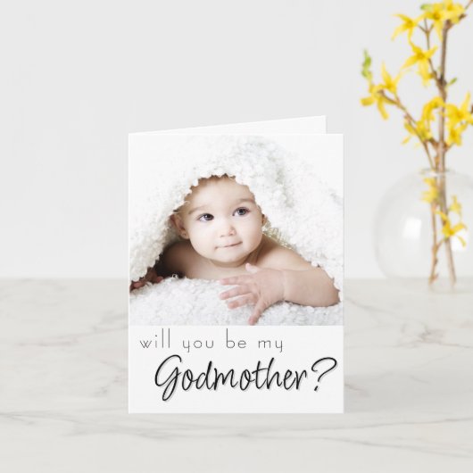 voorstel van Godmoeder | Eenvoudig klassiek script Kaart (Gele Bloem)