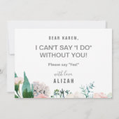 Voorstel van Romantic Peonies Bloemenmeisje Kaart (Achterkant)