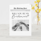 Voorstel voor bruidsmeisje, eenvoudige krant  kaart (Gele Bloem)